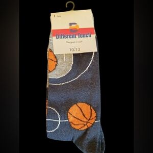 Men's Basketball Novelty Socks - Blue and Orange